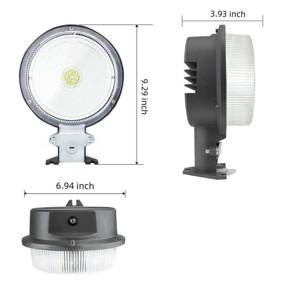 2 Pack 500-Watt Equivalent Integrated LED Bronze Weather Resistant 9000 Lumens LED Barn Light Dusk to Dawn Area Light - Hercitys