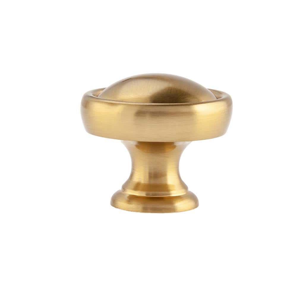 10-Pack Grayson 1-1/8 in. (29 mm) Traditional Satin Brass Round Cabinet Knob - Hercitys