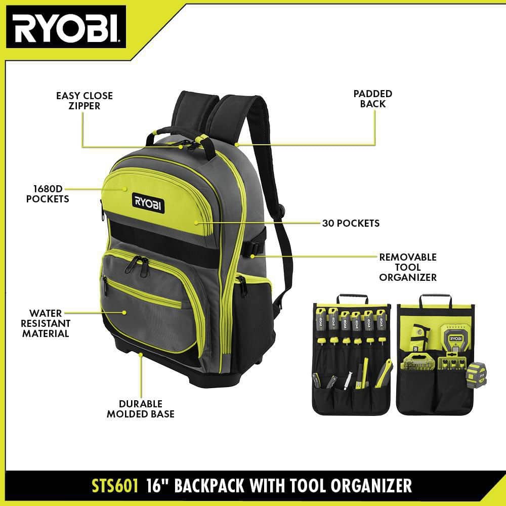 16 in. Backpack with Tool Organizer - Hercitys
