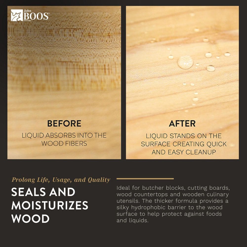 3-Piece Block Wooden Butcher Block Board Natural Moisture Cream, 5 Oz - Hercitys