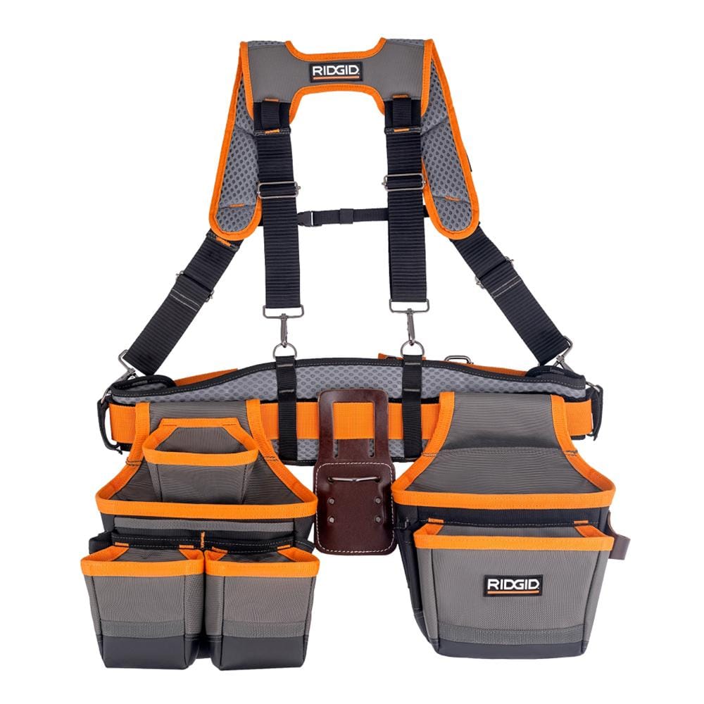 29 in. 23 Pocket Professional Grade 2-Bag Suspension Rig Work Tool Belt with Suspenders - Hercitys