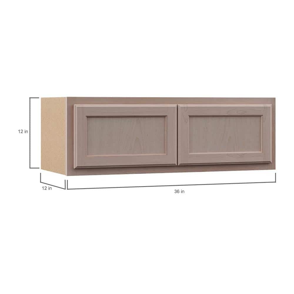36 in. W x 12 in. D x 12 in. H Assembled Wall Kitchen Cabinet in Unfinished with Recessed Panel - Hercitys