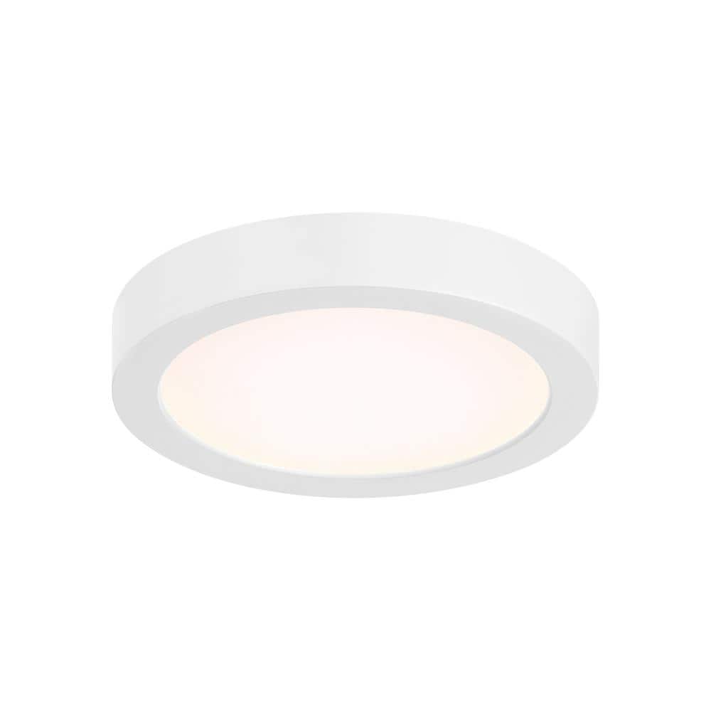 5.30 in. 10-Watt Modern White Integrated LED Flush Mount with Clear Shade - Hercitys