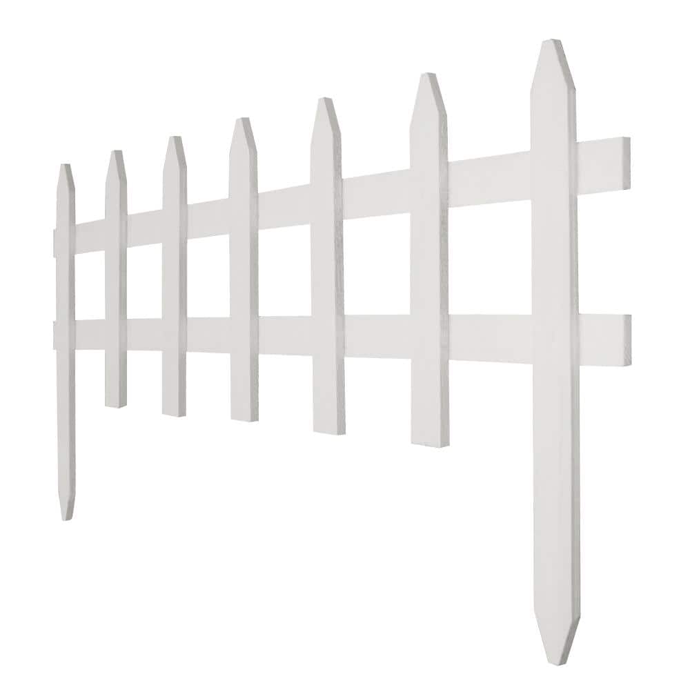 18 in. H 36 in. W Wood Picket Garden Fence (12-Pack) - Hercitys