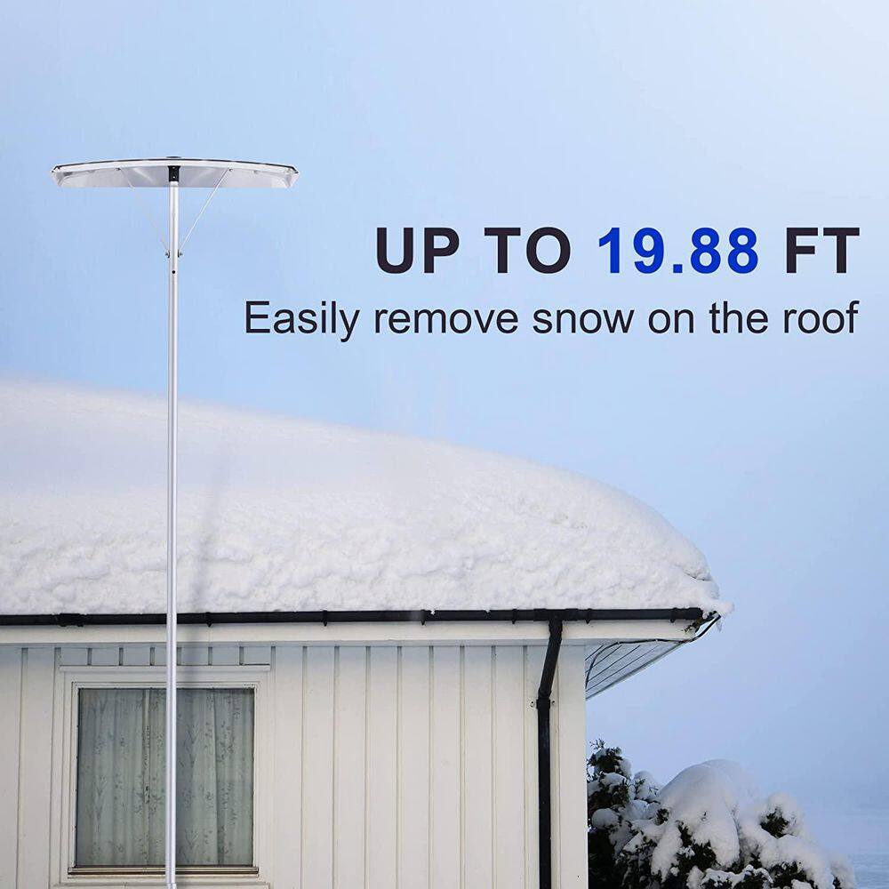 238 in. Silver Retractable Aluminum Snow Rake, Light Roof WITH 25 in. Blades, Snow Removal Tools - Hercitys
