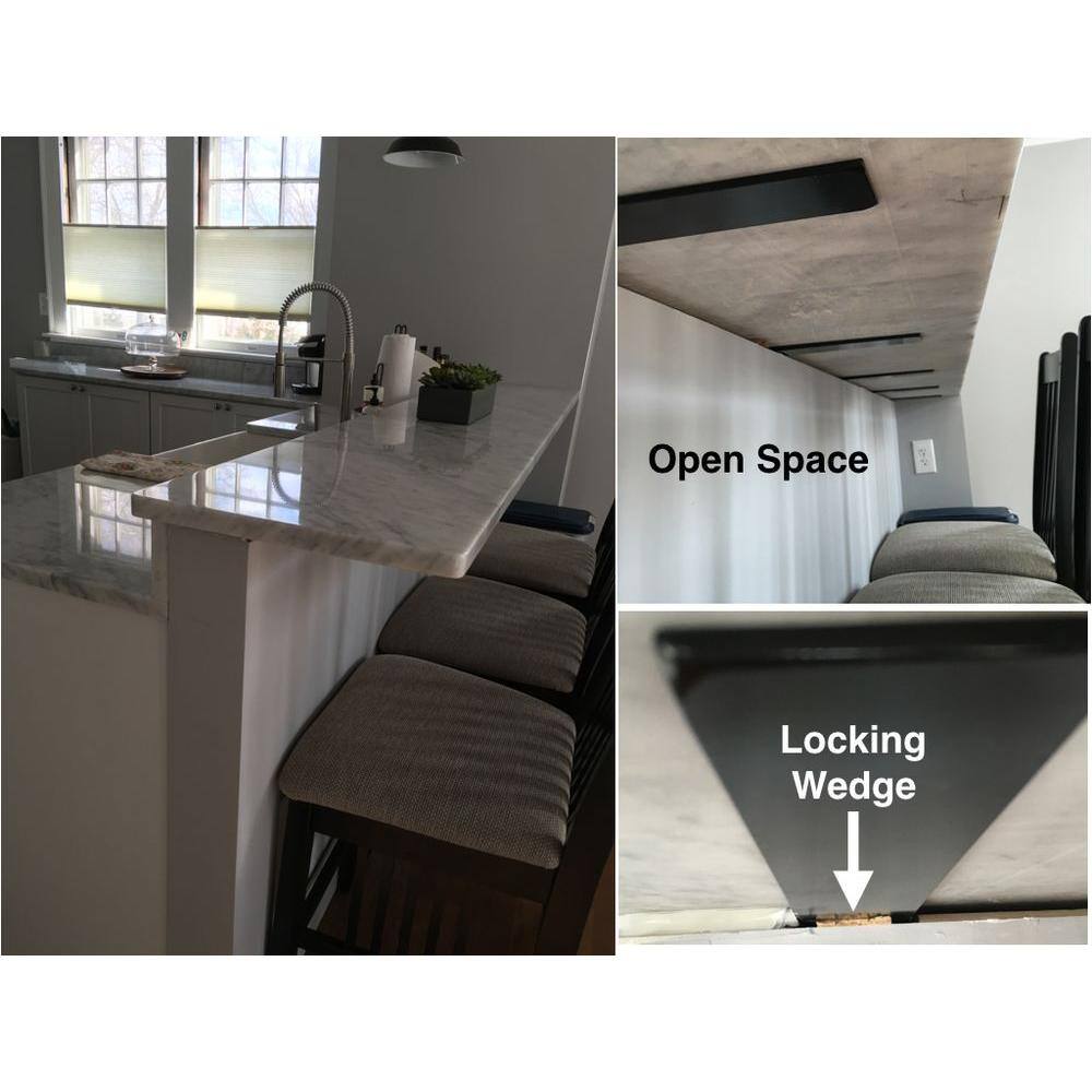 10 in. Black Steel Low Profile Adjustable Countertop Support Bracket - Hercitys