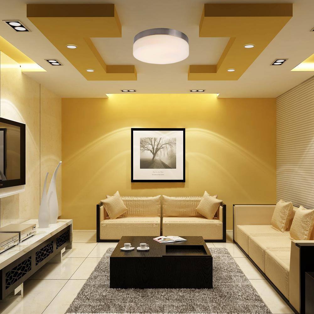 1-Light Integrated LED Flush Mount Ceiling Light in Brushed Nickel - Hercitys