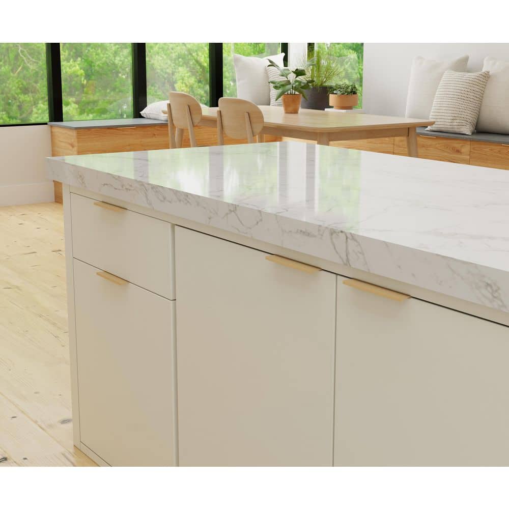 5-Pack Ethan 4 in. (102 mm) Center-to-Center Satin Brass Edge Drawer Pull - Hercitys