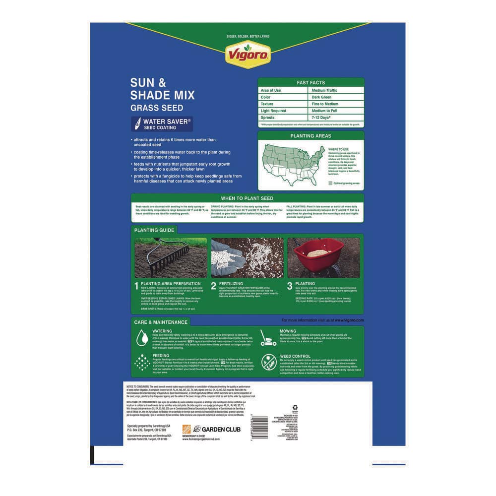 3 lbs. Sun Shade Grass Seed Mix with Water Saver Seed Coating - Hercitys