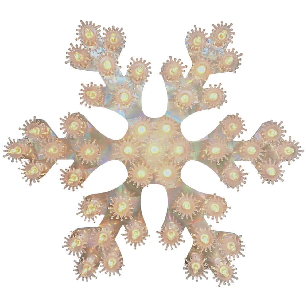 12 in. Lighted Holographic Snowflake Christmas Window Decoration - Hercitys