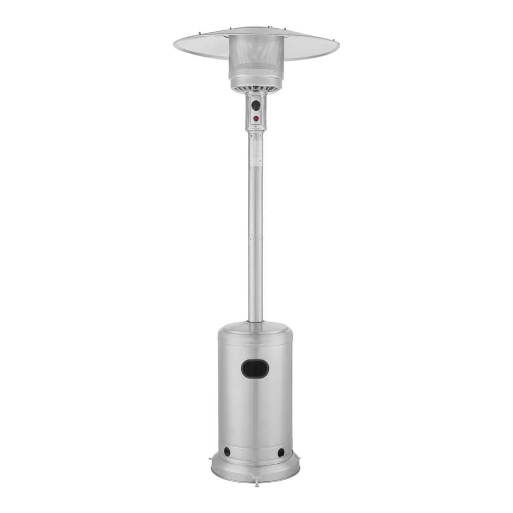 48000 BTU Stainless Steel Propane Standing Patio Heater with Wheels - Hercitys