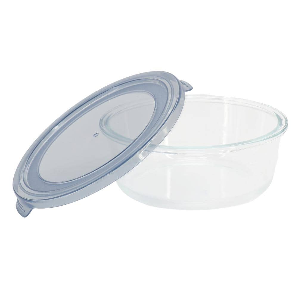 32 Ounce Round Glass Storage Container in Grey - Hercitys