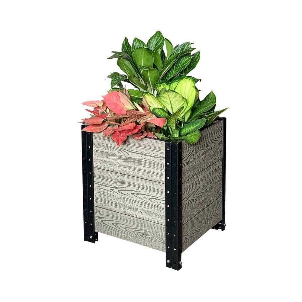 17 in. L x 19 in. W x 21 in. H Composite Planter Box Cornerstone in Grey - Hercitys