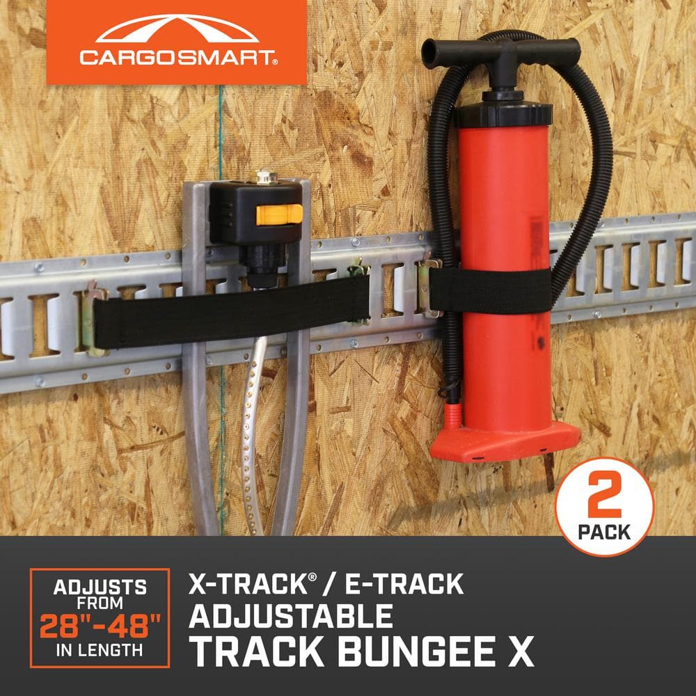 28 in. to 48 in. W x 3/4 in. L Adjustable Track E-Track and X-Track Bungee Cord – 2 pk - Hercitys