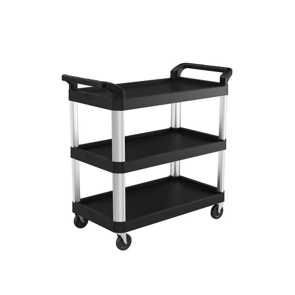 3-Shelf Plastic Wheeled Service Cart - Hercitys
