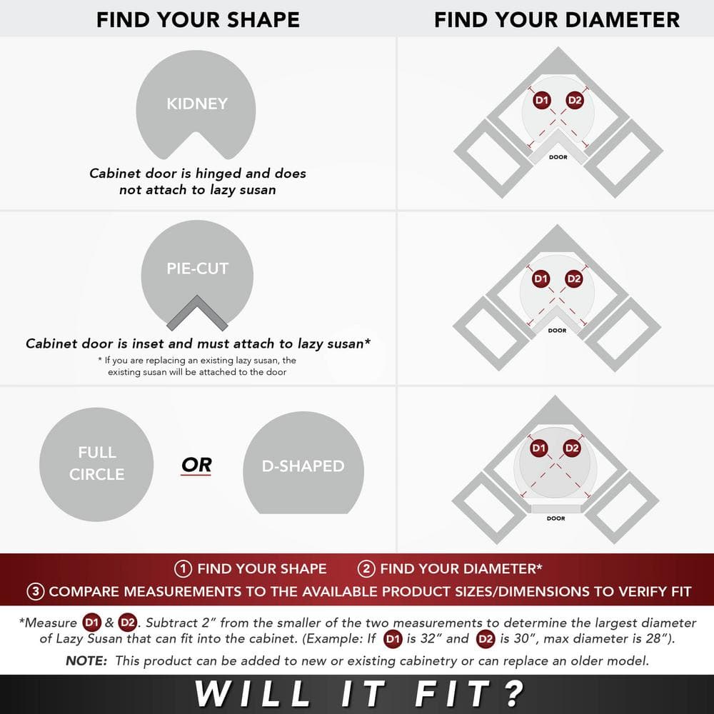 20 in. Almond Polymer Full Cir Lazy Susans 3-Shelf - Hercitys