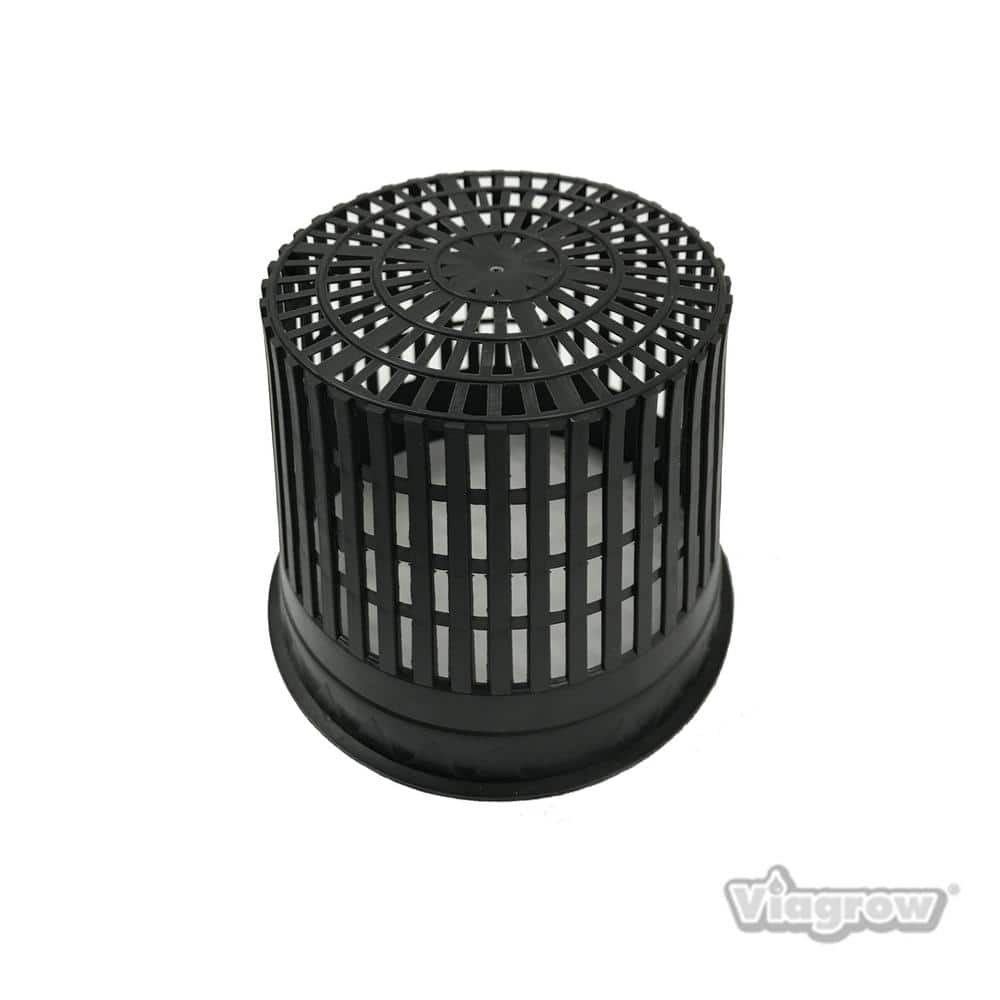5 in. Black Round Cup with Slotted Black Plastic Mesh Net Pot (25-pack) - Hercitys