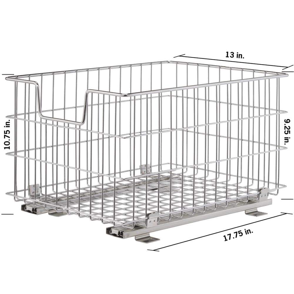 13 in. W x 17.75 in. D x 11 in. H Steel Wire in Cabinet Pull-Out Wire Basket - Hercitys
