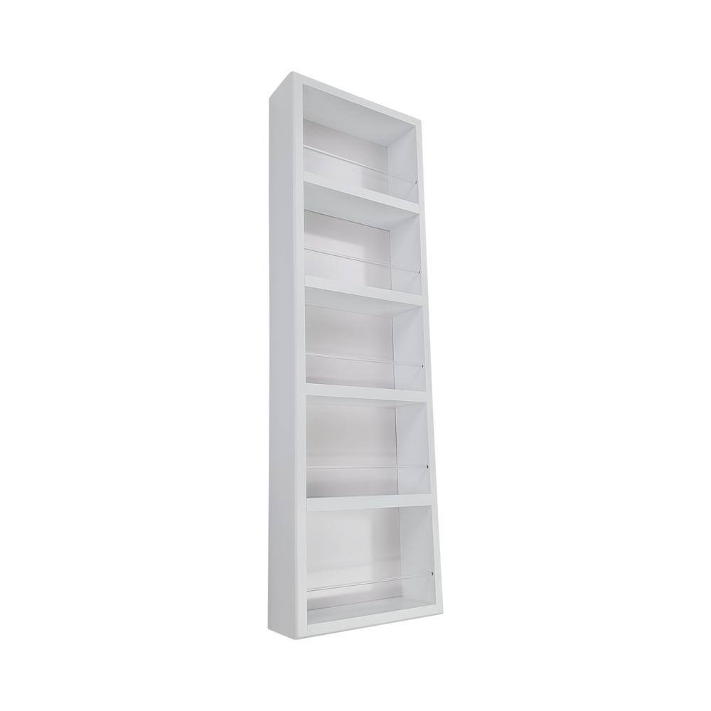 3.5 in. x 14 in. x 35 in. Cityscape White Enamel Wood Spice Rack - Hercitys