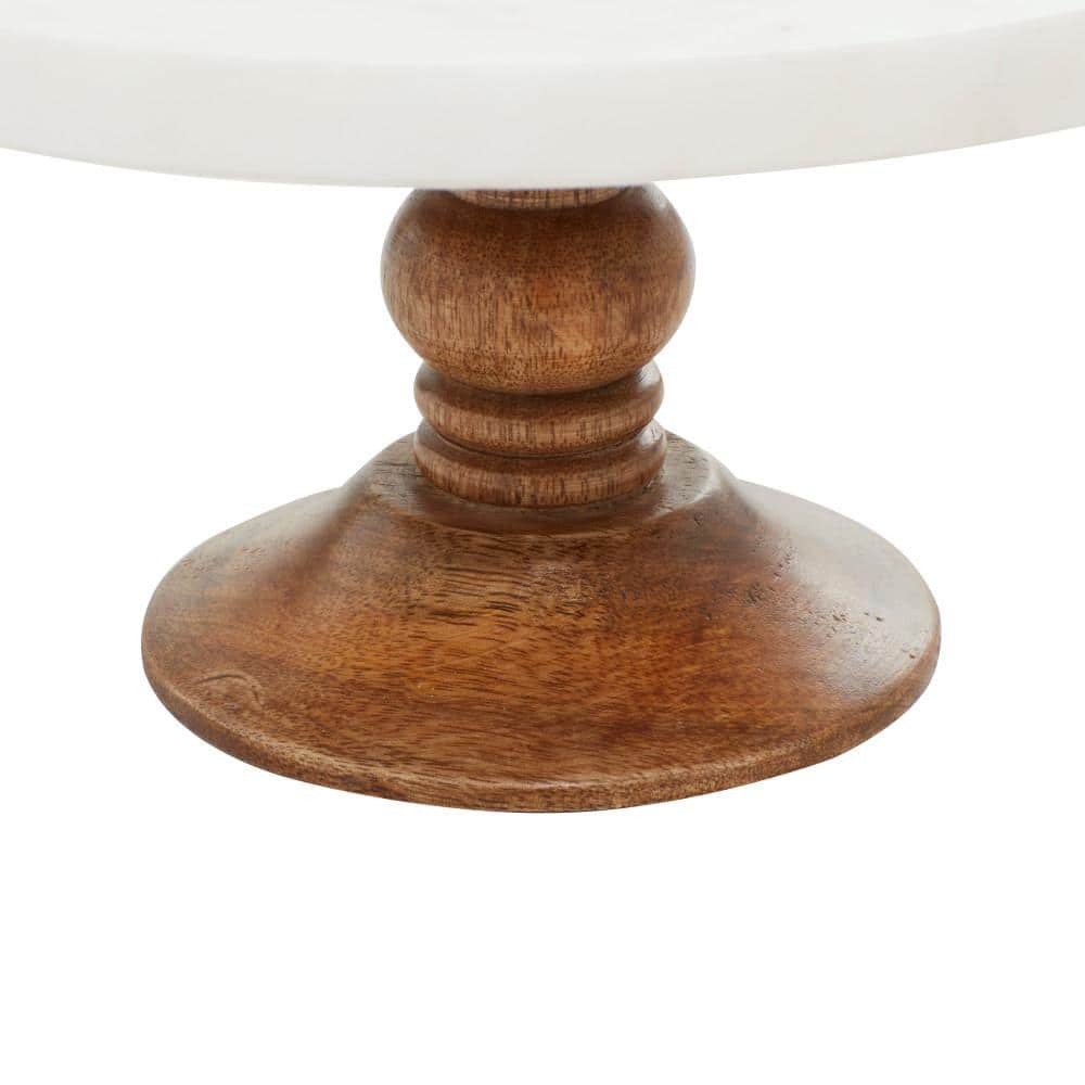 5 in. H 1-Tier Brown Serving Tray Cake Stand - Hercitys