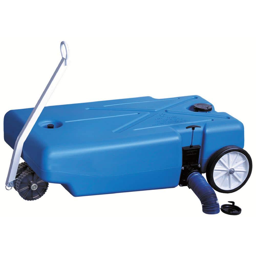 16 Gal. Pneumatic 4-Wheeler Polyethylene Tote-Along RV Waste Tank With 3 in. Waste Valve - Hercitys