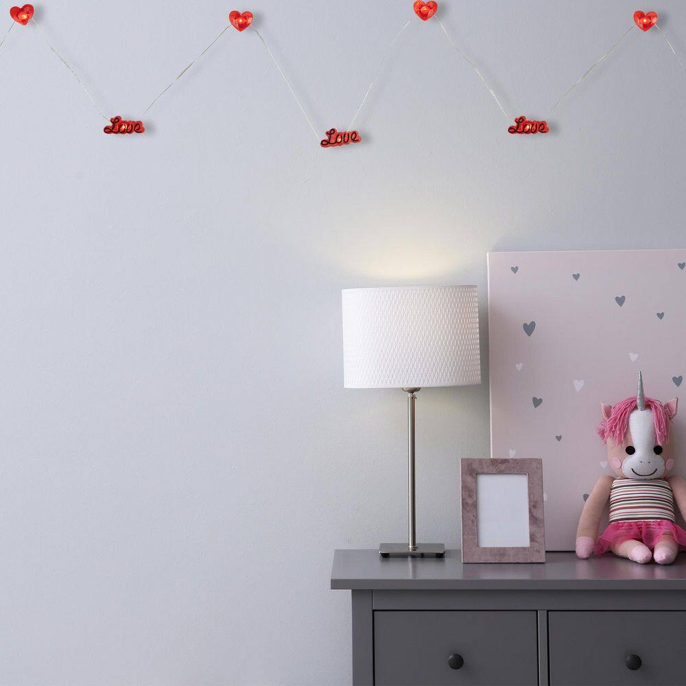 20-Count Red Valentine’s Day Love and Heart LED Fairy Lights  6.25ft  Copper Wire - Hercitys