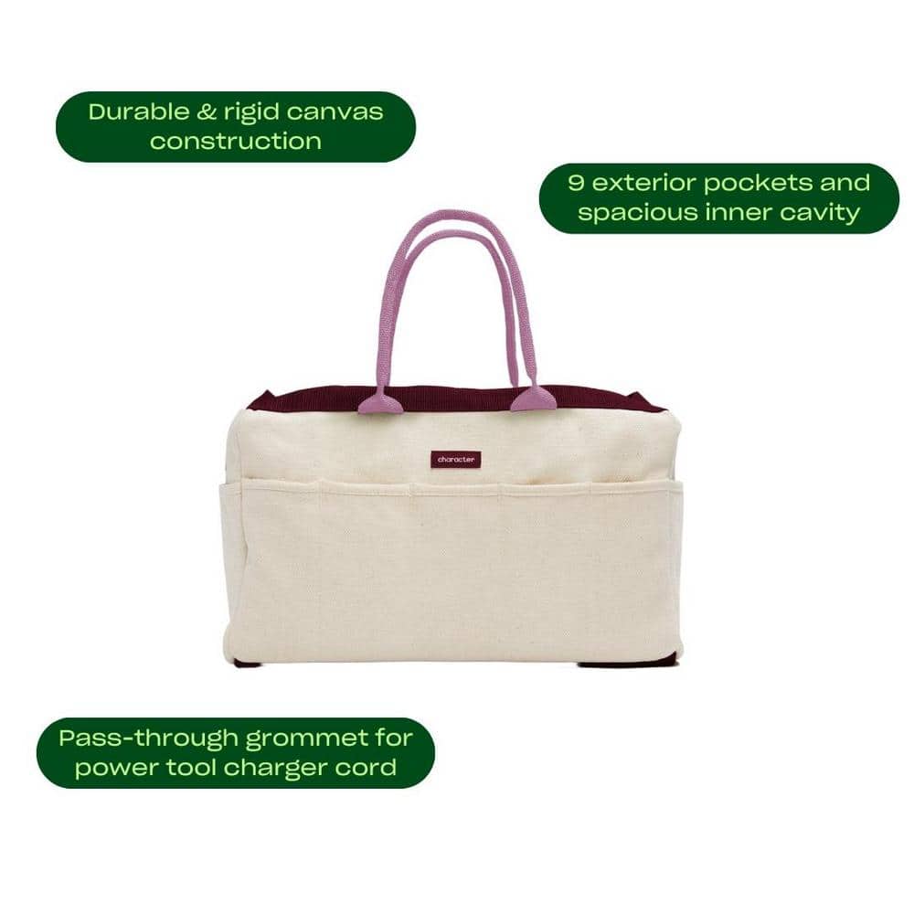 14 in. 9 Pocket Red Canvas Tool Bag - Hercitys