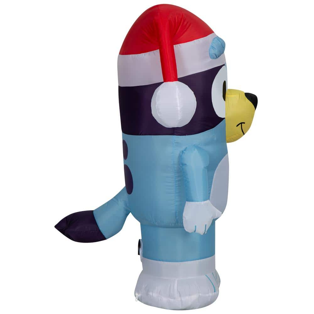 3.5 ft. H x 2 ft. W x 2 ft. 76 in. L LED Lighted Christmas Inflatable Airblown-Bluey in Santa Hat-SM-Bluey - Hercitys