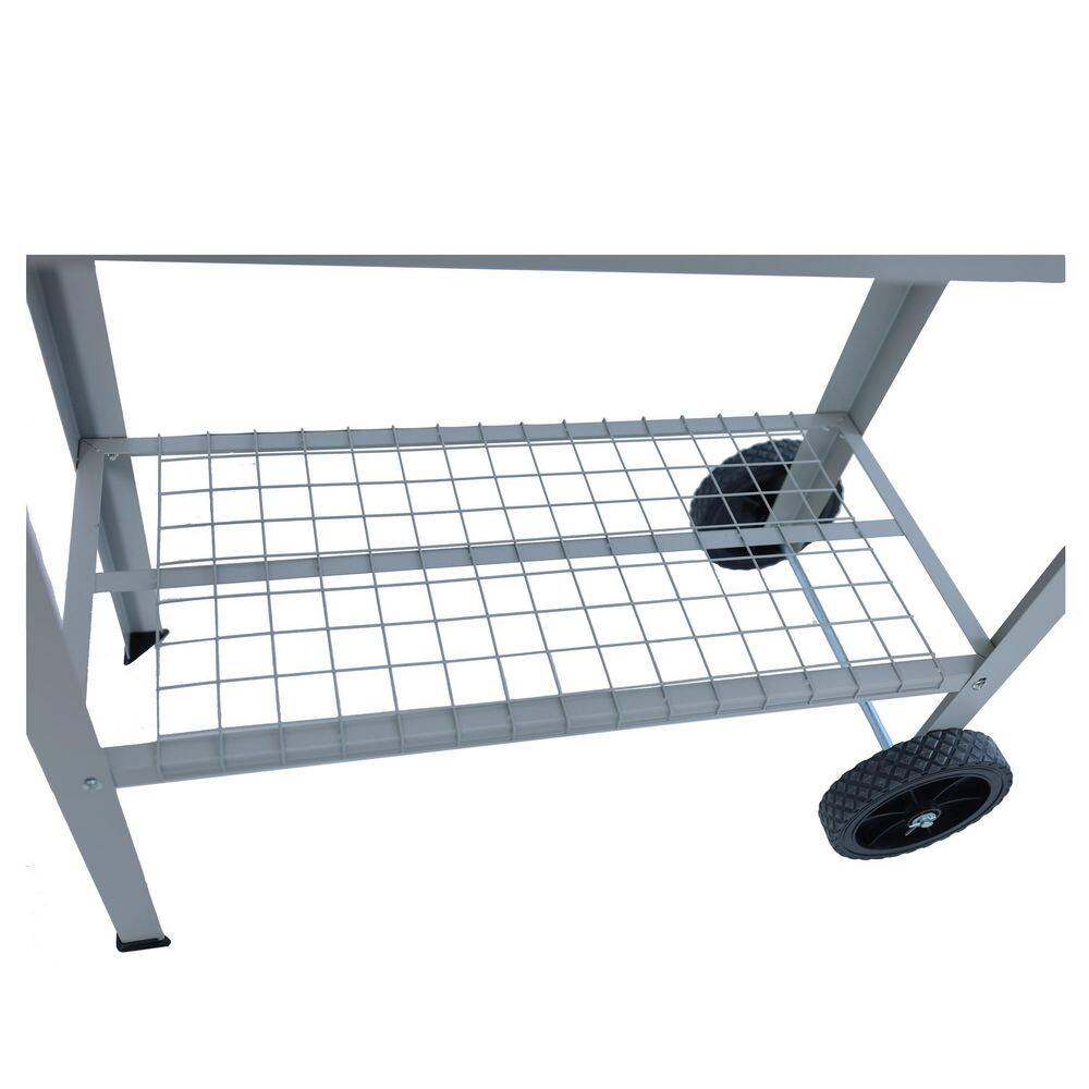 33.66 in. x 17 in. x 31.5 in. Mobile Metal Raised Garden Bed Cart with Legs, Elevated Tall Planter Box with Wheels, Gray - Hercitys