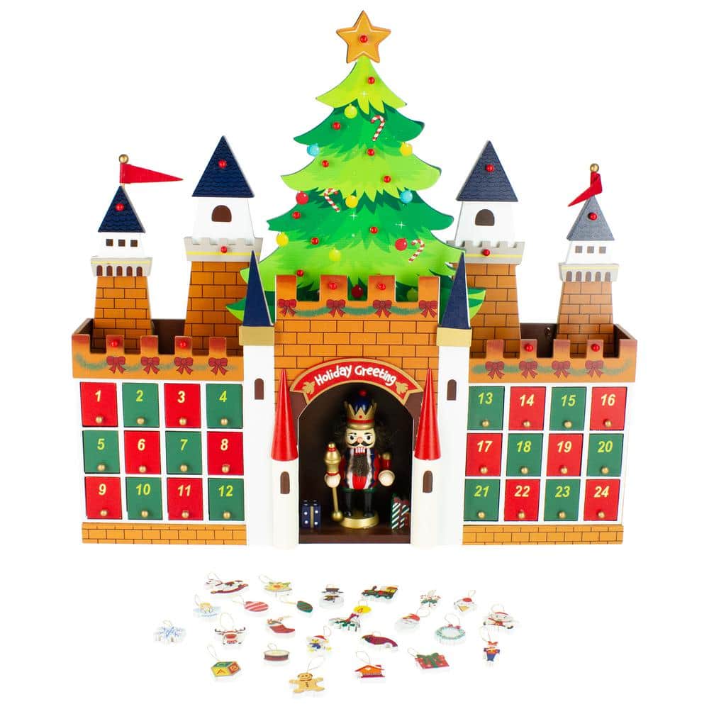 20.5 in. Nutcracker Castle Christmas Advent Calendar Decoration - Hercitys
