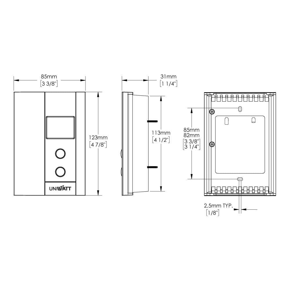 120/208/240-Volt 1000/1730/2000-Watt Non-Programmable Electronic Thermostat in White - Hercitys