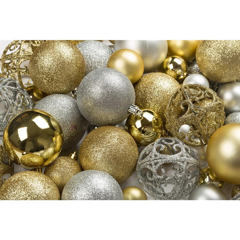 100 Shatterproof Christmas Ornaments – Christmas Ornaments For Christmas Tree Decorative Balls -Gold and Silver - Hercitys