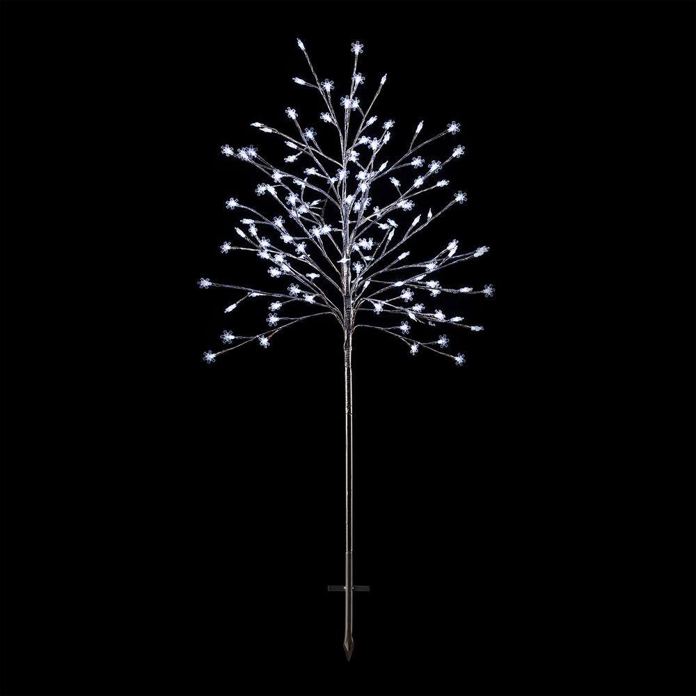 58 in. Tall Frosty Christmas Snowflake Tree with Cool White LED Lights - Hercitys