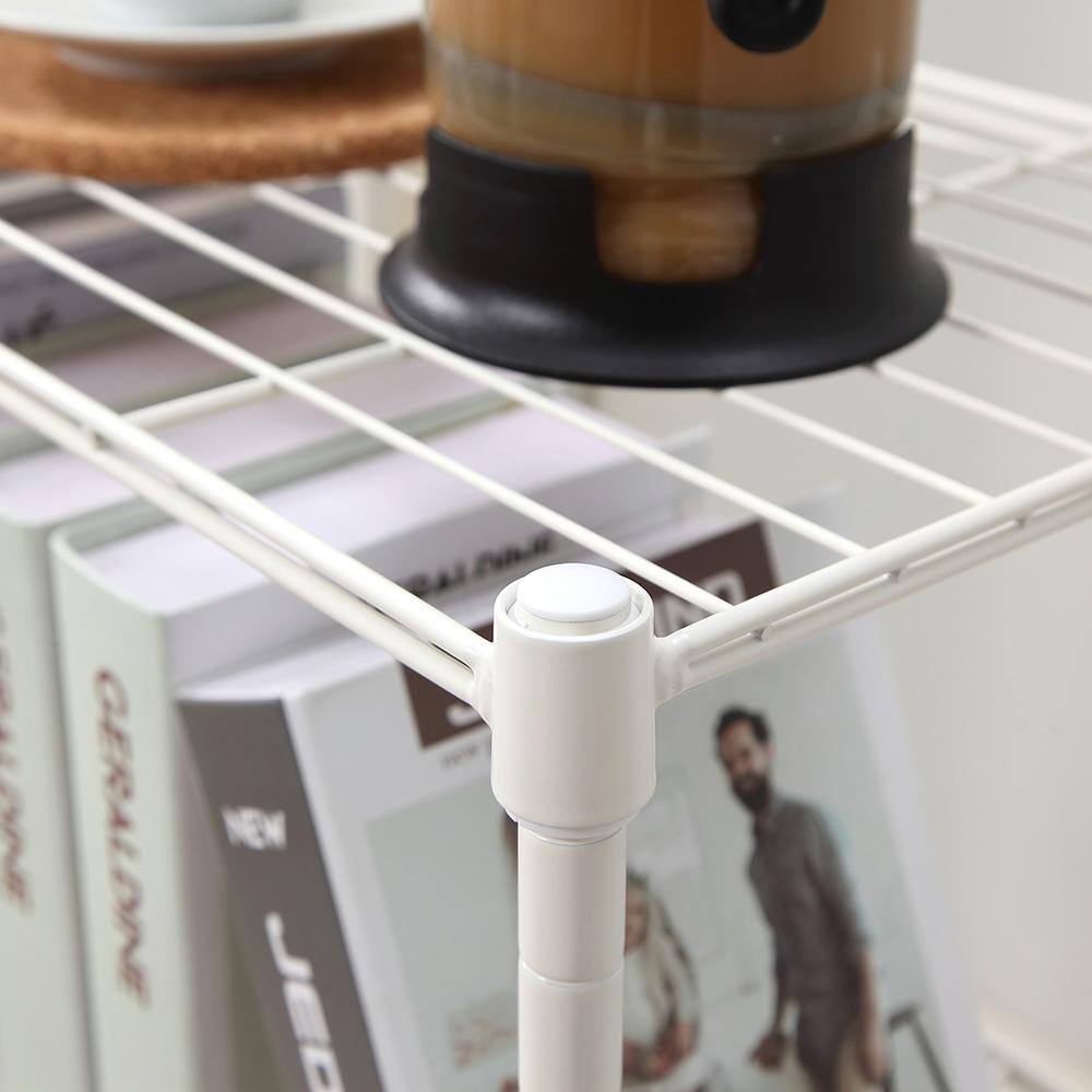 4 Tier White Powder Coating Wire Shelving Unit 12 in. x 18 in. x 39 in. - Hercitys