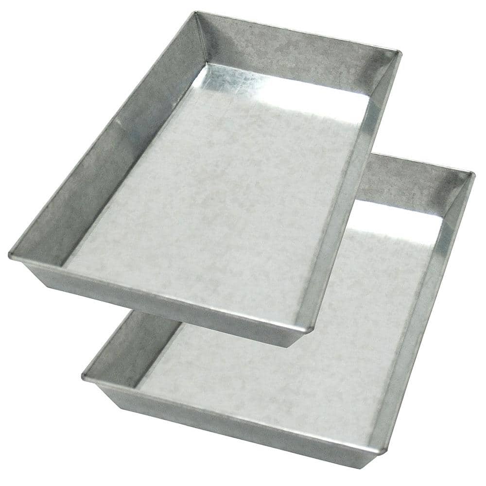 17 in. L Grey Set of 2 Steel Ash Pan for 28 in. Grate - Hercitys