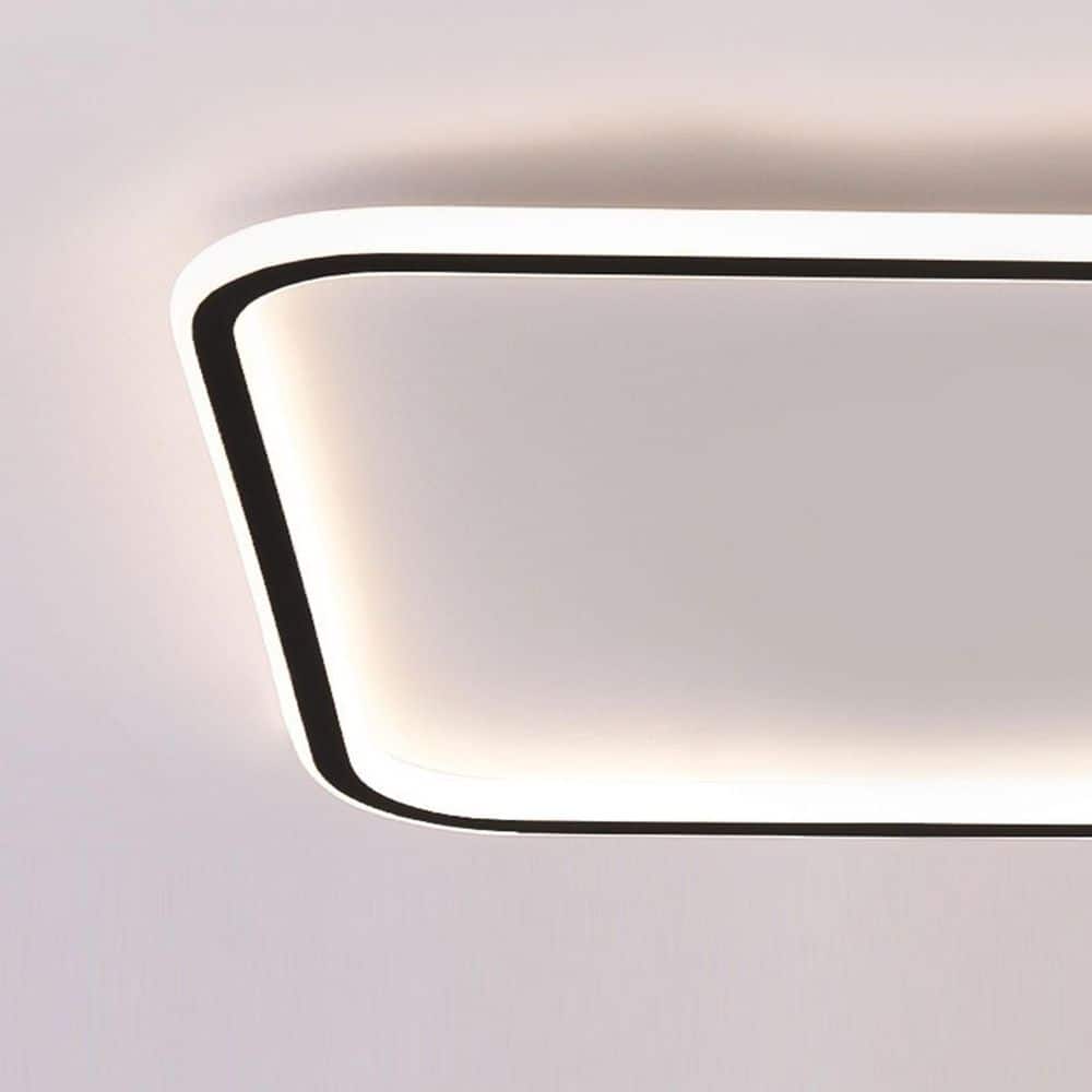 35.5 in. 1-Light White Modern Rectangular Shape Selectable LED Flush Mount Ceiling Light - Hercitys