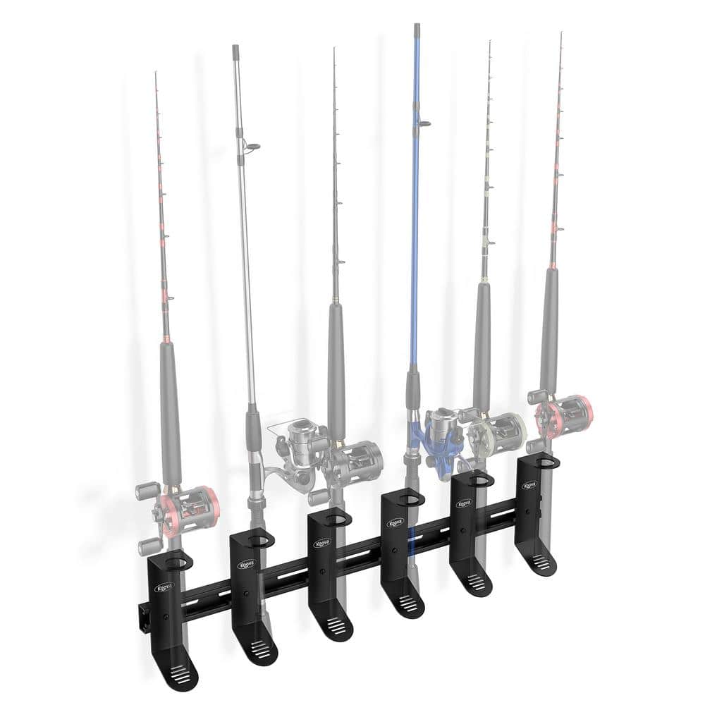 500 lbs 6 Spinning Adjustable Fishing Pole Wall Mounted Racks - Hercitys