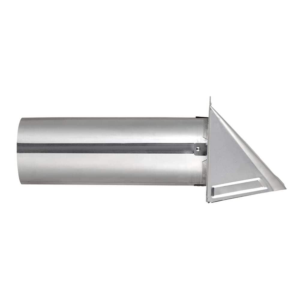 4 in. 26-Gauge Aluminum Wall Exhaust Hood Dryer Vent with Damper and 11 in. Pipe, 344 - Hercitys