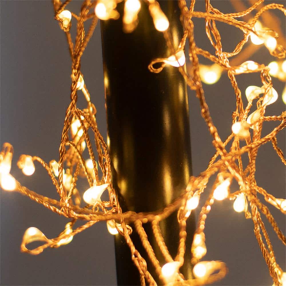 100-Light Bulb LED Warm White Light Bulb with Copper Wire, Battery Operated Firecracker Fairy String Lights (Set of 2) - Hercitys