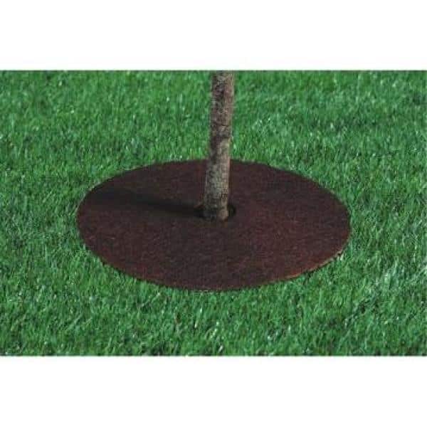24 in. Dia Coconut Fiber Tree Protection Weed Mat Edging (3-Pack) - Hercitys