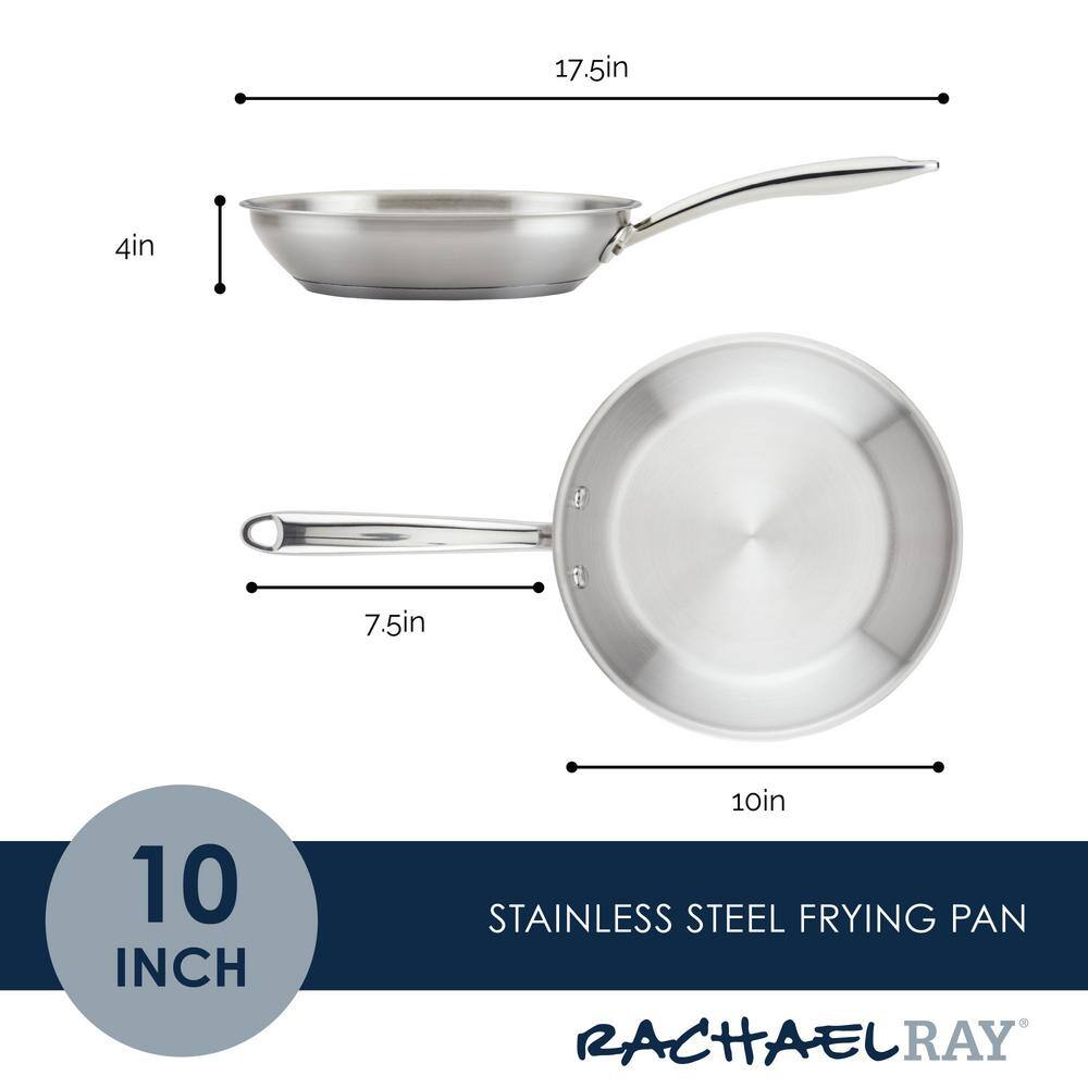 10 in. Stainless Steel Frying Pan in Silver - Hercitys