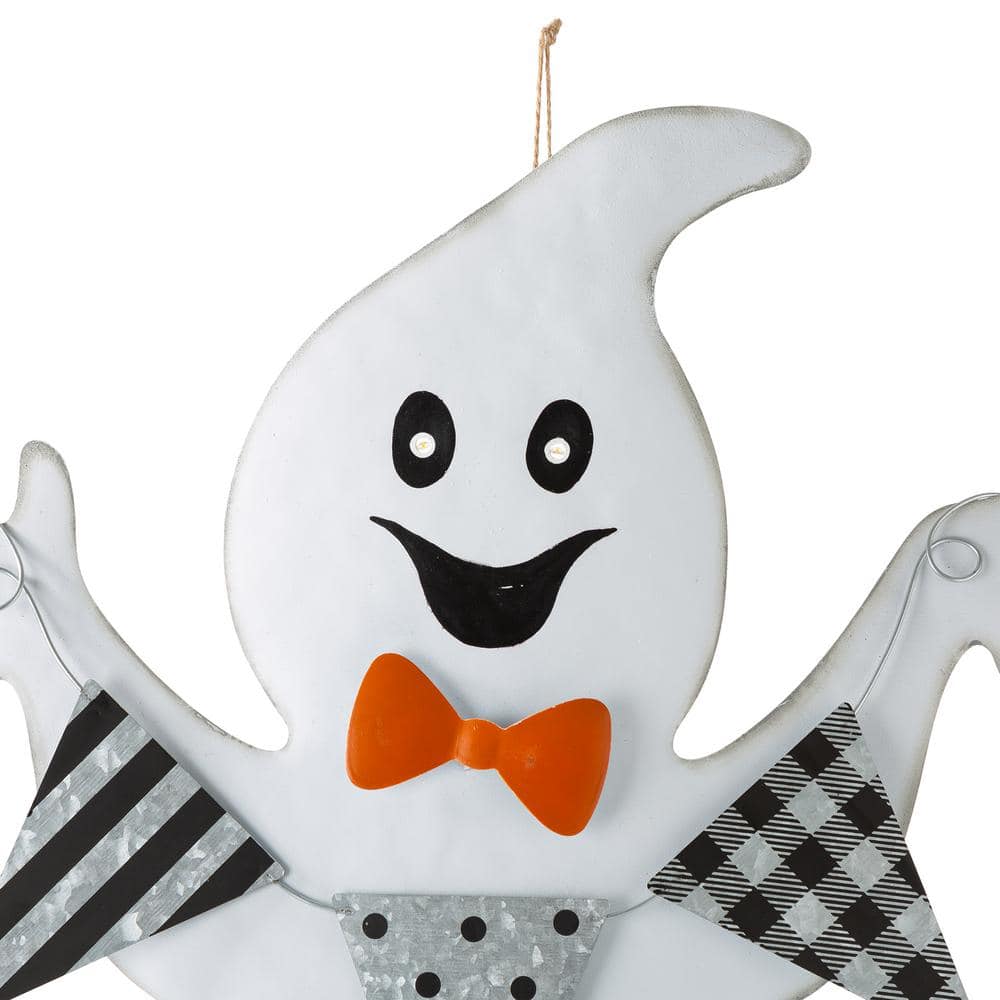 32 in. H Lighted Halloween Metal Ghost Yard Stake - Hercitys