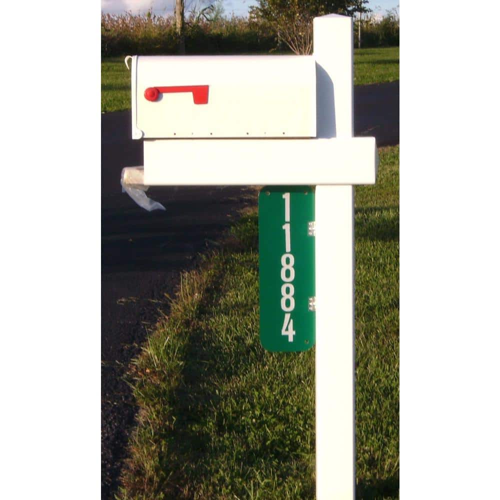 54 in x 24 in x 5 in Adjustable Arm Mailbox Post Sleeve in White with X Large Newspaper Holder - Hercitys
