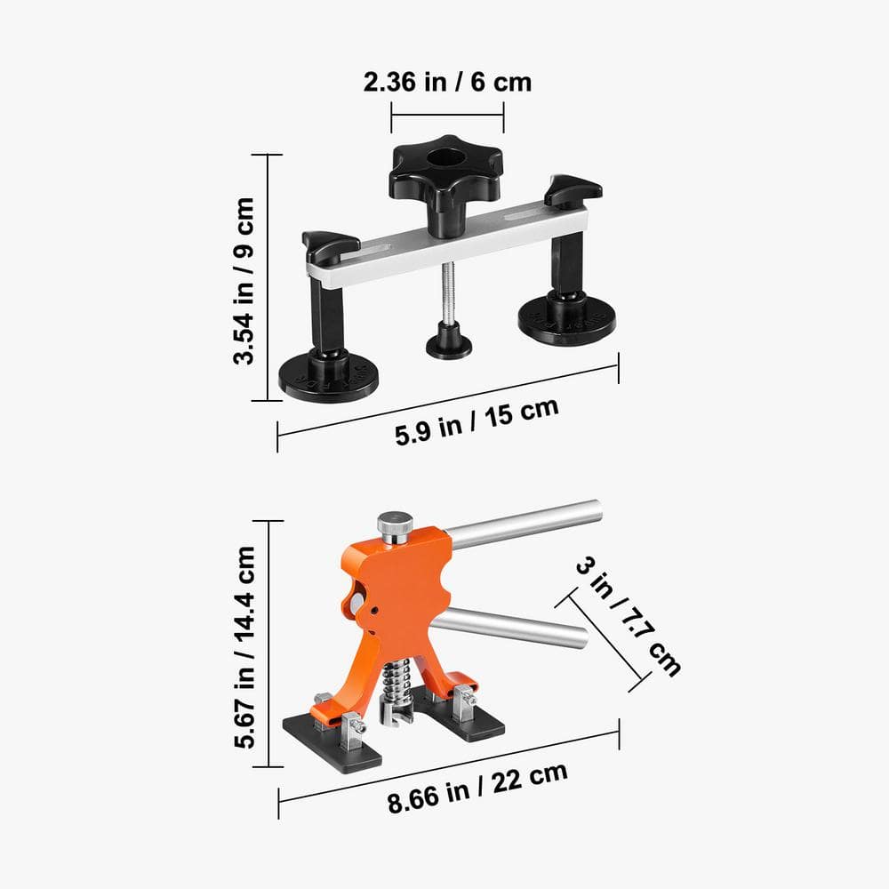 56 PCS Dent Removal Kit, Paintless Dent Repair Kit with Golden Lifter, Bridge Puller, Car Dent Puller with Puller Tabs - Hercitys