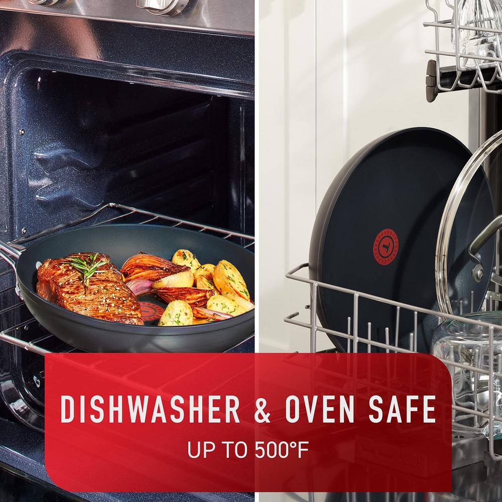 12 in. Platinum Hard-Anodized Aluminum Longest Lasting Nonstick Frying Pan with Safety Stainless Steel Riveted Handles - Hercitys