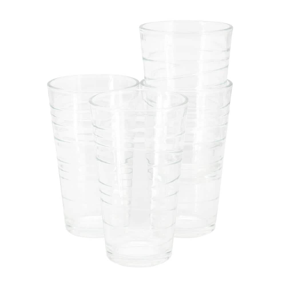 4-Piece 13.5 Oz. Swirl Glass Tumbler Set - Hercitys