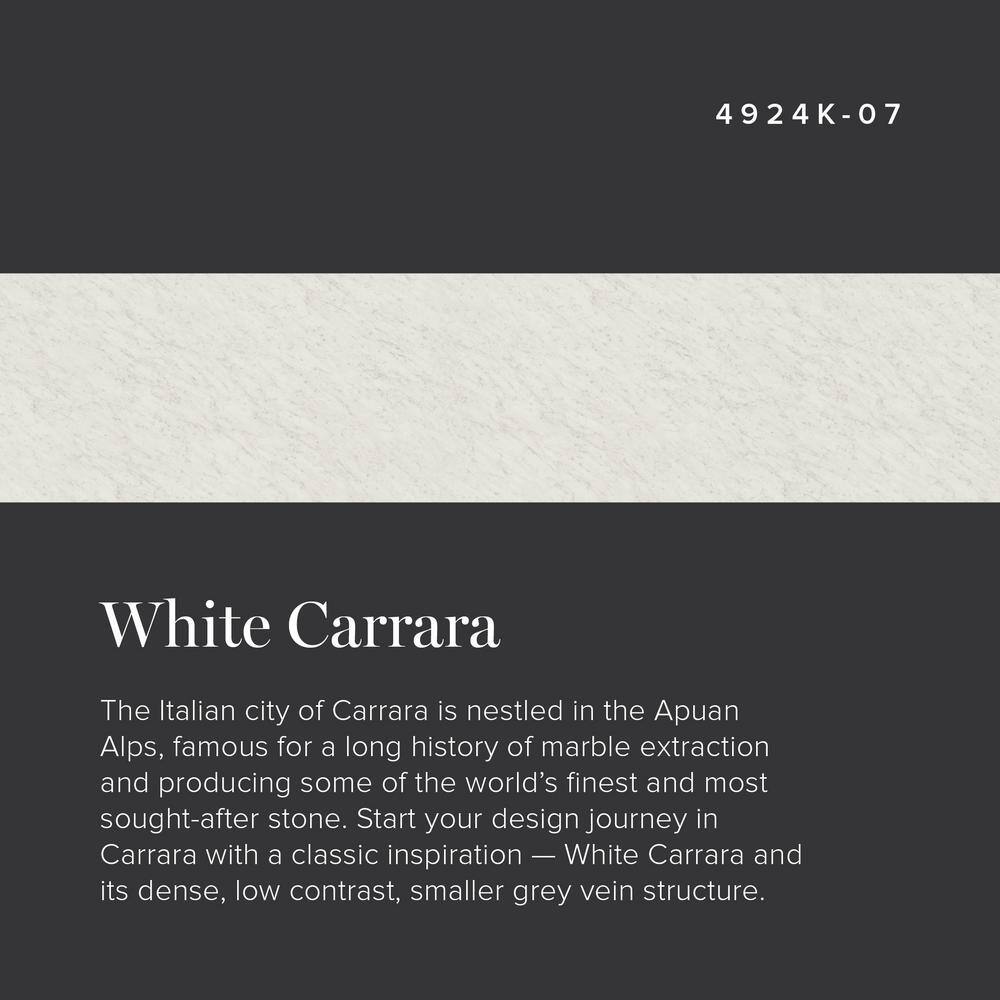 5 ft. x 10 ft. Laminate Sheet in White Carrara with Standard Fine Velvet Texture Finish - Hercitys