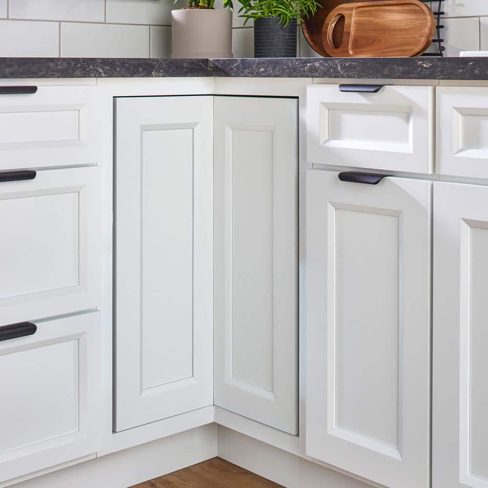 2-Shelf White 28 in. Lazy Susan Pie-Cut Polymer - Hercitys