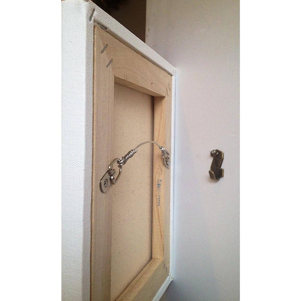 4-Piece 30 lbs. Picture Hanging Kit with 1-Hole D-Ring and Gallery Wire (2-Pack) - Hercitys