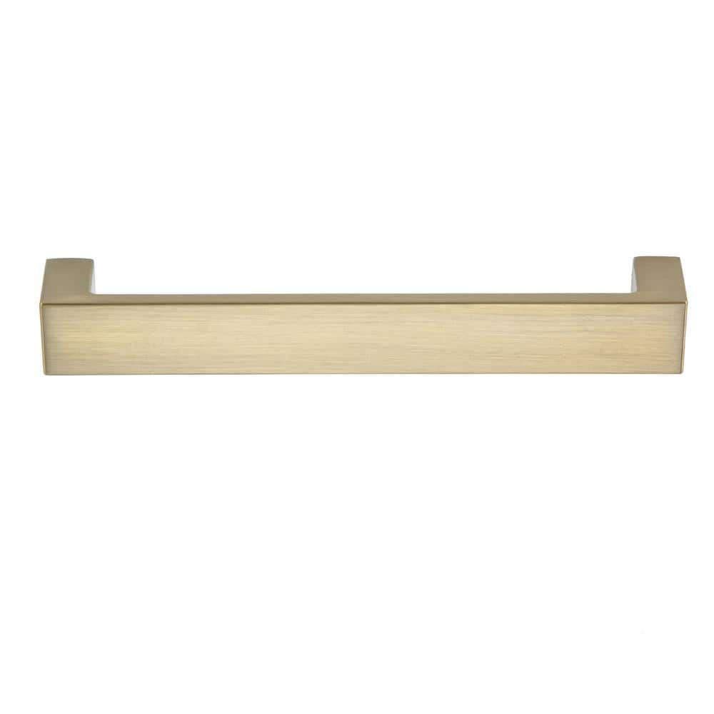 10-Pack Redmond 5-1/4 in. (133 mm) Center-to-Center Modern Satin Brass Bar Drawer Pull - Hercitys